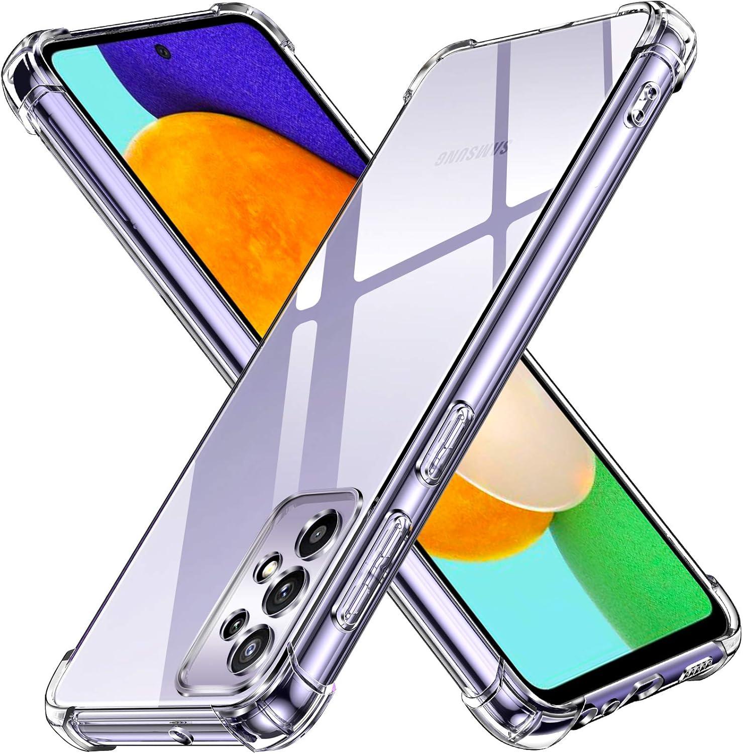 ivoler Coque pour Samsung Galaxy A52 4G / A52 5G / A52s 5G, Ultra Transparent Étui de Protection en Silicone Antichoc avec Coins Renforcés, Clair Mince Souple TPU Bumper Housse